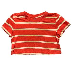 BDG urban outfitters vintage style striped orange crop top